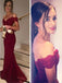 Long Burgundy Off shoulder Best Sales Evening Party Sexy Mermaid Lace Top Prom Dress. PD0165
