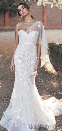 Sweetheart Tulle Lace with Appliques Long Wedding Dresses.DB10045