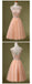 Peach Tulle Beaded Short Cute homecoming dresses, CM0031