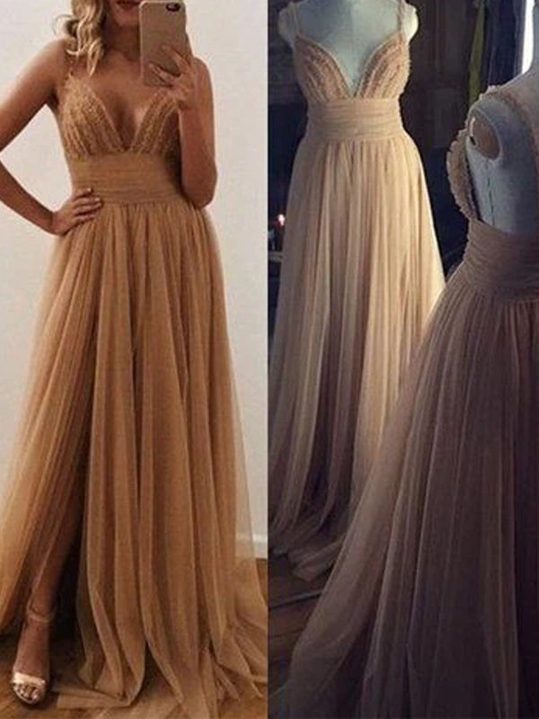New Spaghetti Strap V-Neck Ball Gown Formal Charming For Teens Evening – DaintyBridal New Spaghetti Strap V-Neck Ball Gown Formal Charming For Teens Evening – DaintyBridal