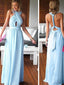 Cheap Simple Convertible Blue Long Prom Dresses for Summer Beach Wedding Party, WG59