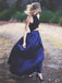 New Arrival Two Pieces Halter Navy Graduation Party A-line Ball Gown Evening Party Prom Dress.PD0067