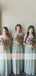 Mismatched Fashion Tiffany Blue Chiffon Elegant Sleeveless A-line Cheap Bridesmaid Dresses,DB098