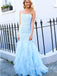 Charming Straight Tulle Mermaid Long Prom Dresses Evening Dresses.DB10371