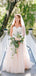 Long A-line Sweetheart Strapless Lace Tulle  Wedding Dresses. DB045