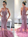 Stunning Sparkly Purple Rhinestone Sequins Sleeveless Mermaid For Teens Prom Dresses. DB1052