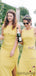 New Arrival Yellow Mermaid Bridesmaid Dress, Sleeveless Charming Sheath Bridesmaid Dress,DB10341