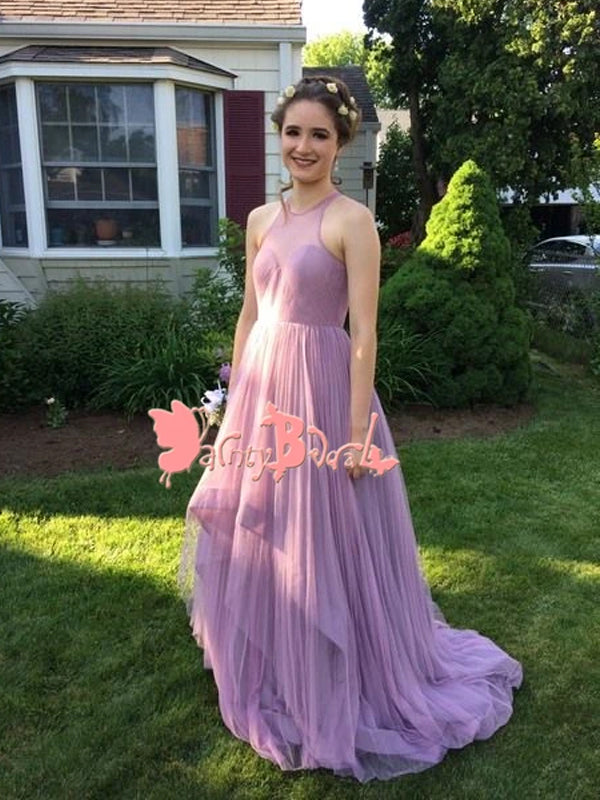 light purple high low dress Leely Women Light Purple Chiffon Maxi Prom Dress with Slit Ruffled Tiered Spaghetti Straps Mermaid Backless Formal Dress