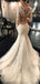 Luxury Clairvoyant Outfit Long Illusion Sleeve Sexy Yarn Back Mermaid Lace Tulle Wedding Dresses, WD0198