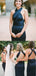 Convertible Dark Navy Jersey Sexy Elegant Long Bridesmaid Dresses,DB106
