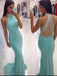 Popular High Neck Mermaid Tiffany Blue Unique Beading Back Elegant Evening Party Prom Dress ,PD0030