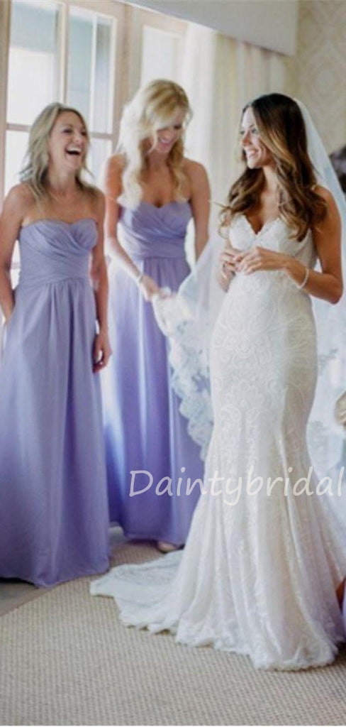 Charming Straight Chiffon A-line Long Bridesmaid Dresses.DB10422