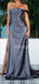 Sexy Straight Side Slit A-line Zipper Up Long Evening Dresses Prom Dresses.DB10512