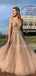 Charming Off-shoulder A-line Tulle lace Long Prom Dresses Evening Dresses.DB10606
