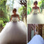Gorgeous Long Illusion Sleeve Beads Rhinestone Lace Up Back Ball Gown Wedding Dress, WD0200