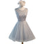 Elegant Diamond Beads  Lace Organza Sleeveless Scoop Neckline Lace Up Back For Teen Lovely Homecoming Dress,BD0127