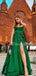 Charming Sweetheart Side Slit Satin A-line Long Prom Dresses Evening Dresses.DB10560