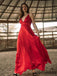 Sexy V-neck Soft Satin A-line Floor Length Prom Dresses.DB10140