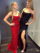 Sexy Spaghetti Strap Side Slit Sequin Prom Dresses Evening Dresses.DB10482