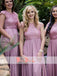 Fashion Affordable Light Purple Lace Top Cap Sleeve Jewel Neckline Bridesmaid Dresses,DB096