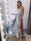 Sexy V-neck Side Slit A-line Long Prom Dresses Evening Dresses.DB10352