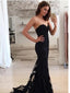 Long Black Mermaid Vintage Sweetheart Sexy Charming Formal Eevning Party Prom Dress,PD0041