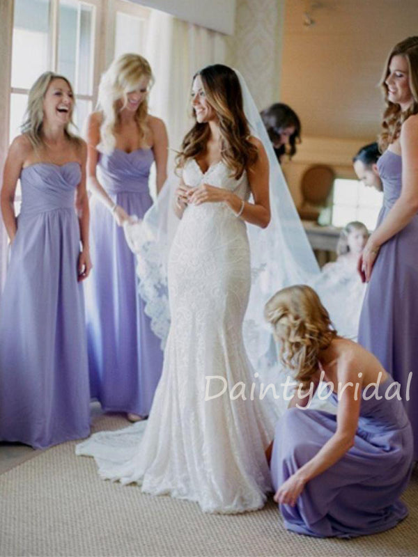 Charming Straight Chiffon A-line Long Bridesmaid Dresses.DB10422