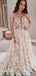 Sexy V-Neck Sleeveless See-through Lace Long Wedding Dresses.DB10037