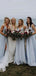 V-neck A-line Side Slit Floor Length Long Bridesmaid Dresses.DB10242
