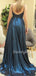 Sexy V-neck A-line Side Slit Long Prom Dresses Evening Dresses.DB10433