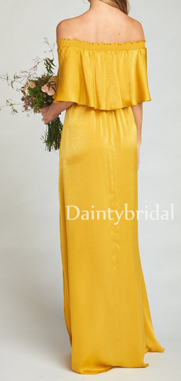 Charming Straight Side Slit Soft Satin Long Bridesmaid Dresses.DB10651 DaintyBridal Charming Straight Side Slit Soft Satin Long Bridesmaid Dresses.DB10651 DaintyBridal