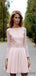 Elegant Long Sleeves Lace A-line Short Homecoming Dresses Online .BD10123