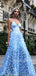 Sexy V-neck Tulle A-line Long Evening Prom Dresses.DB10393