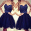 Royal Blue Strapless Sweetheart Beads Ball Gown Sparkly Cute Above Knee Length Homecoming Dress,BD0035