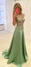 Popular Deep V-neck A-line Appliques Sexy Sleeveless Party Prom Dresses.PD0160