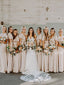 Charming V-Neck Floor Length A-line Long Bridesmaid Dresses.DB10523