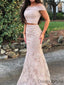Mermaid  Lace Two Piece Long Prom Dresses. DB10274