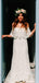 Boho Off Shoulder Fully Lace Unique Simple Beach Wedding Dresses,DB0124