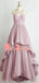 Affordable Light Purple Simple A-line Open Back Sweetheart Pleating Chiffon High Low Prom Dresses. DB1055