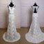 Fashion Ivory Lace Elegant Scoop Neck Open Back Vintage Column Sweep Trailing Wedding Dresses, WD0081