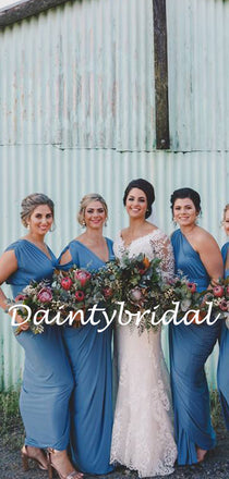 Simple Mermaid V-neck Sexy Long Bridesmaid Dresses.DB10763