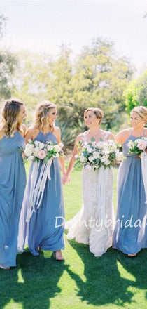 Charming Sleeveless A-line Chiffon Floor Length Long Bridesmaid Dresses.DB10424