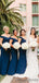 Off-shoulder Satin Slit Floor Length Bridesmaid Dresses.DB10184