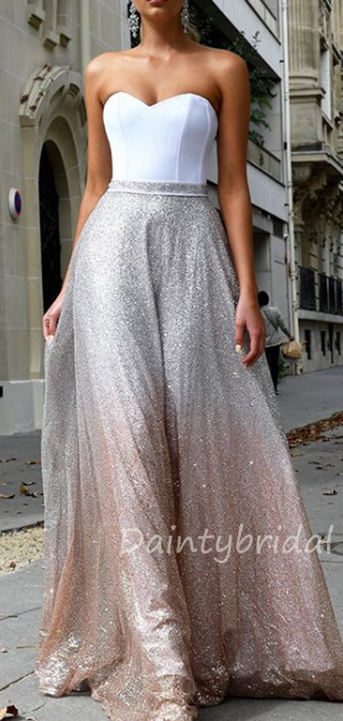 Charming Sweetheart Sequin A-line Long Evening Prom Dresses.DB10394