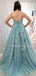 Sexy Straight Tulle With Appliques A-line Long Prom Dresses Evening Dresses.DB10454