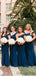Off-shoulder Satin Slit Floor Length Bridesmaid Dresses.DB10184