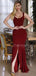 Charming V-neck Mermaid Jersey Slit Fashion Prom Dresses Evening Dresses.DB10494
