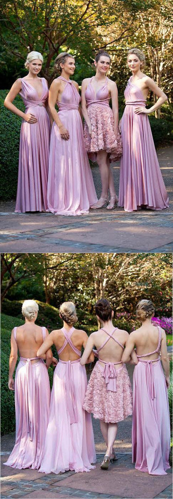 Fashion Convertible Jersey Cheap Pleating Floor-Length Morden Wedding Bridesmaid Dresses, WG41