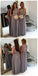 Vintage Cap Sleeve Lace A Line Grey Floor-Length Chiffon Wedding Guest Bridesmaid Dresses For Maid of Honor, WG44