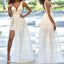 Cheap Popular Simple Ivory Lace Side Slit Chiffon Wedding Party Dresses, WD0048